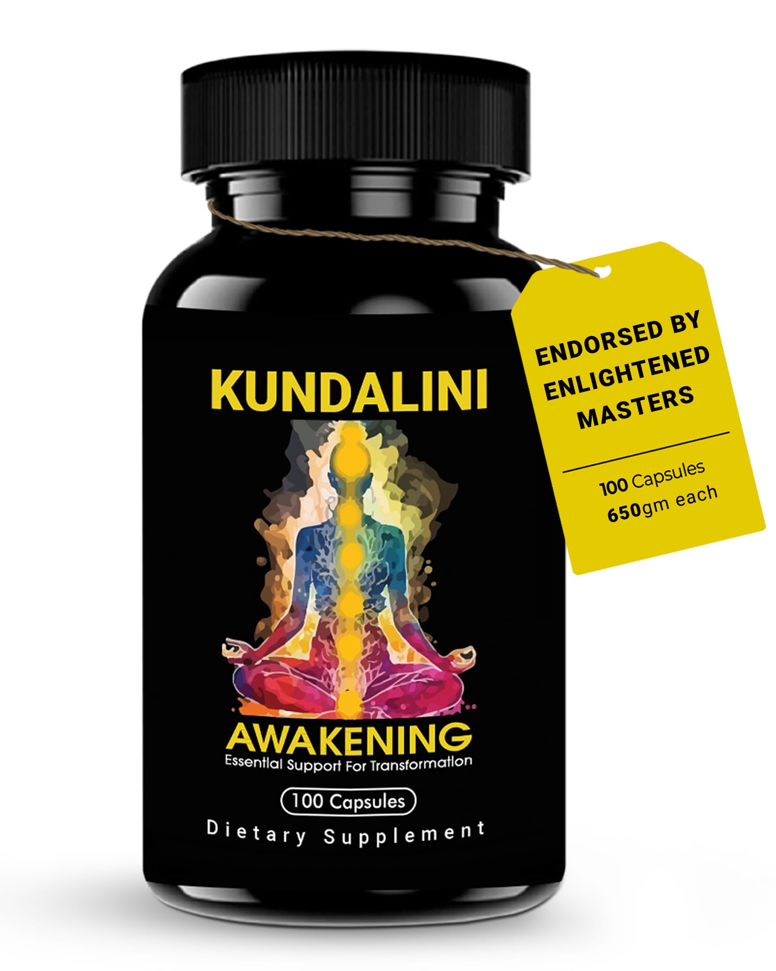 Kundalini Awakening herbal supplement bottle with label