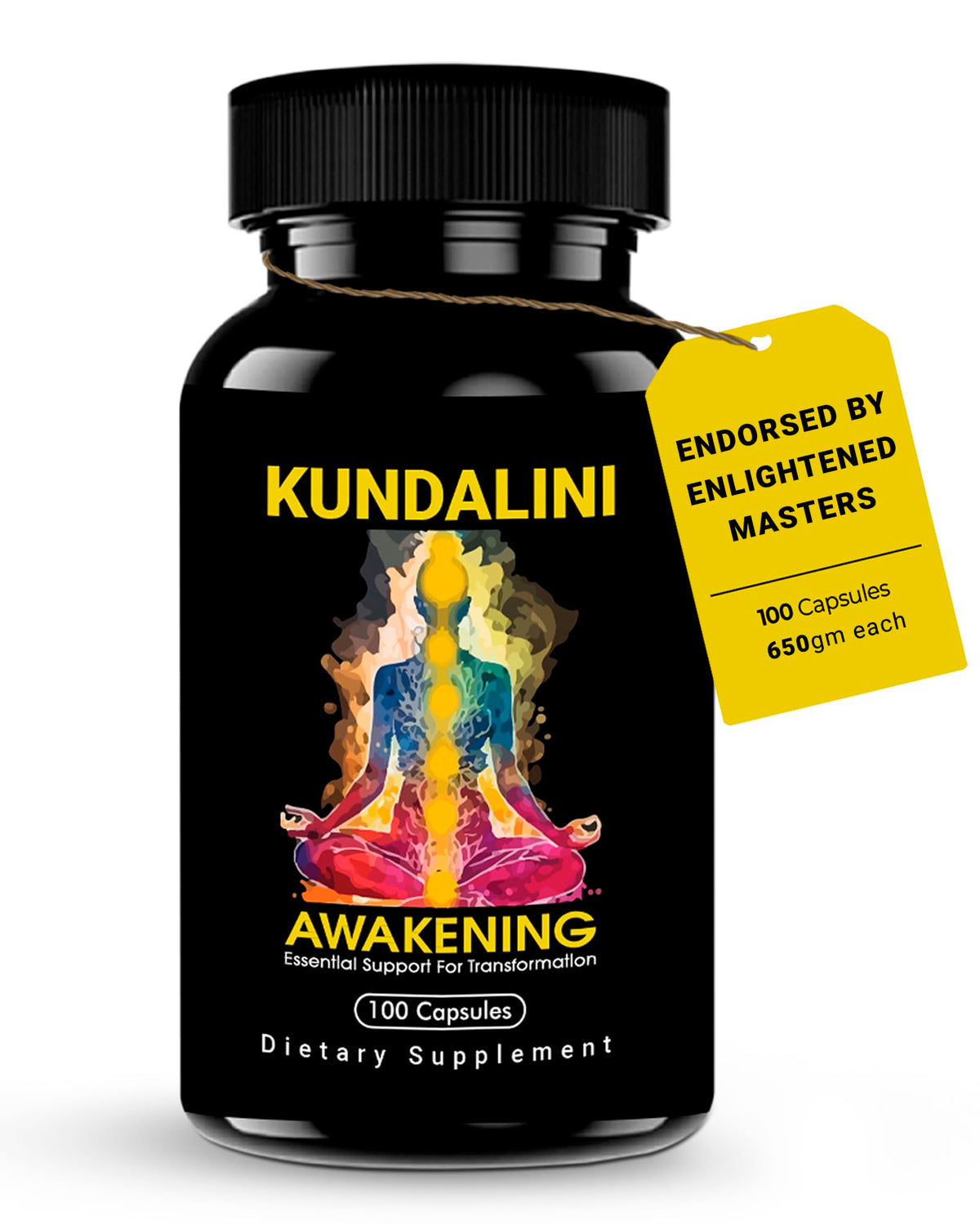 Kundalini Awakening herbal supplement bottle with label