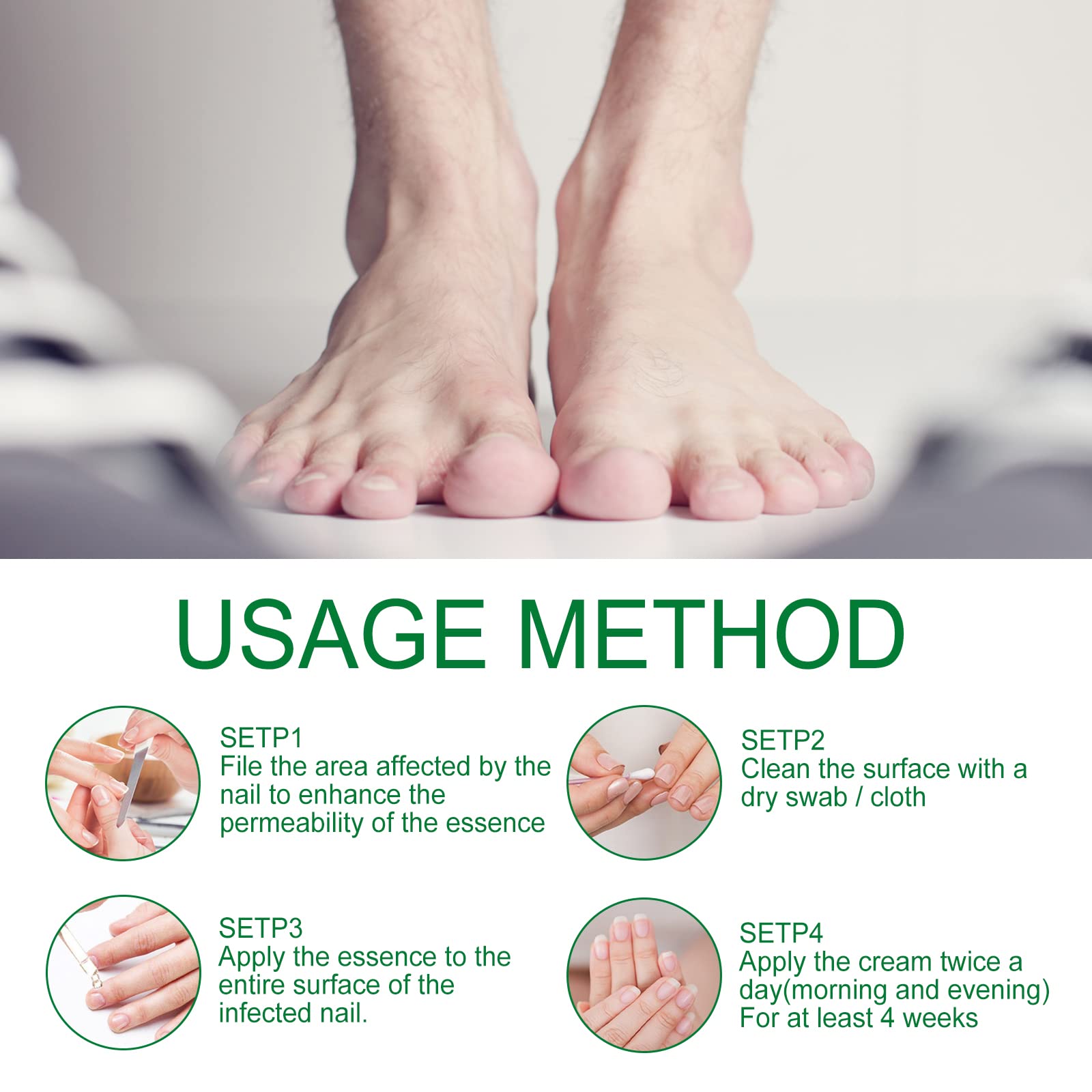 KUNLEN Natural ingredients, mild formula image for gentle nail care.