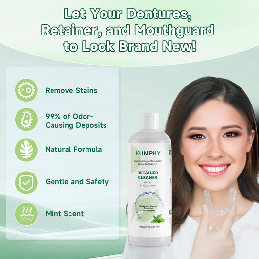 Liquid cap for ultrasonic retainer cleaner mint formula