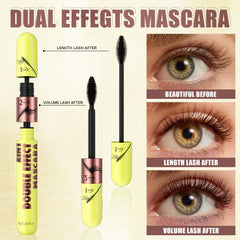 KUNSHNBEI QIC 2 in 1 Mascara Brown close-up wand defines lashes with minimal clumping.