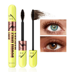 KUNSHNBEI QIC 2 in 1 Mascara Brown natural look suitable for daily makeup.