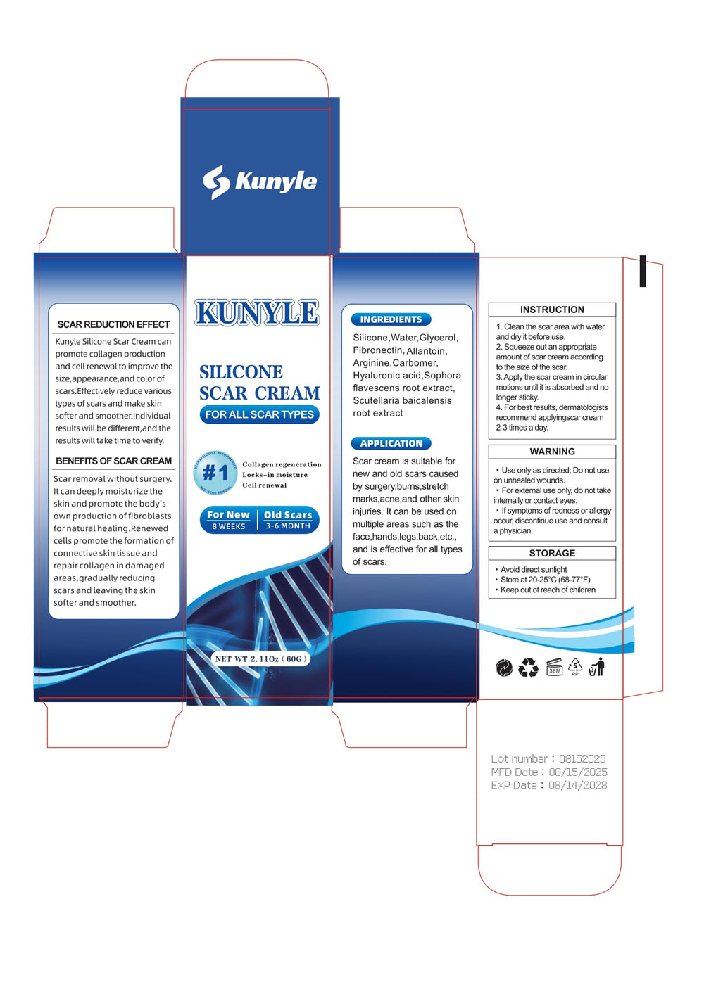 Kunyle Scar Cream improves skin tone and texture after use
