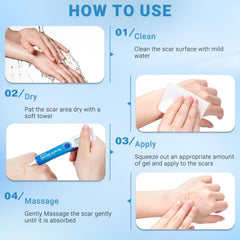 Kunyle scar gel on the arm scar during daily skincare routine.