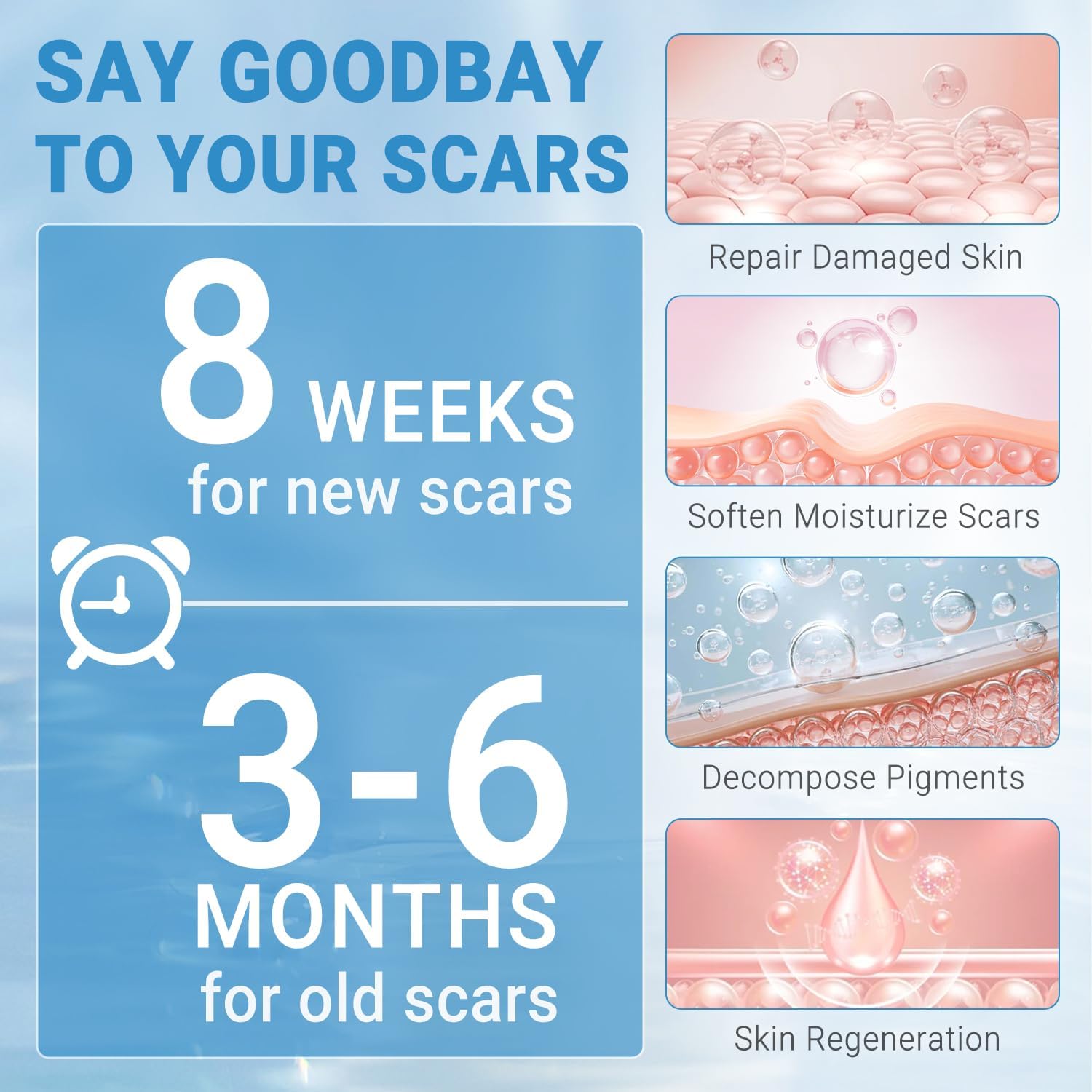 Kunyle silicone scar gel closeup highlights absorption and non-greasy feel.