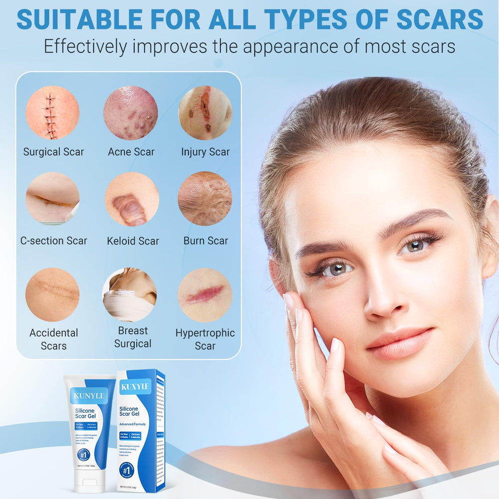 Kunyle silicone scar gel packaging and instruction leaflet for easy use