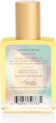 Vanilla bean fragrance oil bottle angled view