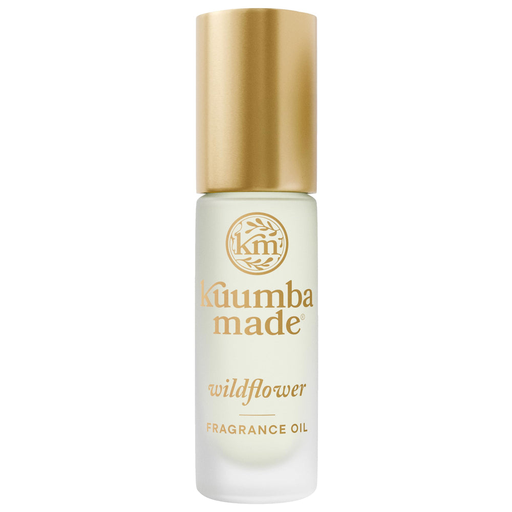 Kuumba Made Wildflower Fragrance Oil bottle close-up highlighting the vibrant bouquet notes for daily wear