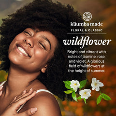 Kuumba Made Wildflower Fragrance Oil notes of jasmine, rose, violet for all-day aroma