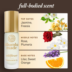 Kuumba Made Wildflower Fragrance Oil on wrist for quick scent touch-ups