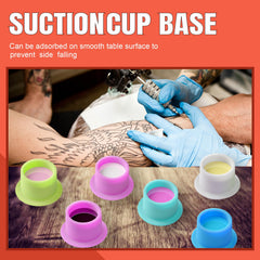 KVM silicone ink cup blue top view keeps pigments tidy