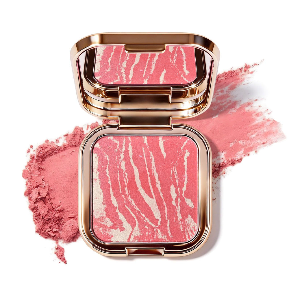 KYDA Baked Blush Palette front view with marble finish for radiant glow