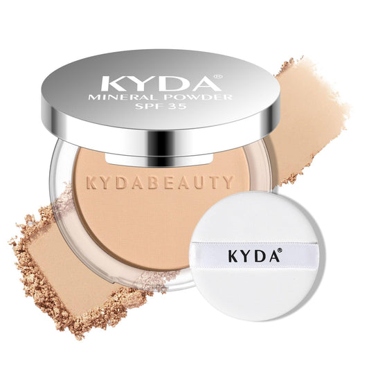 KYDA Mineral Powder SPF 35 compact close-up for all-in-one makeup.