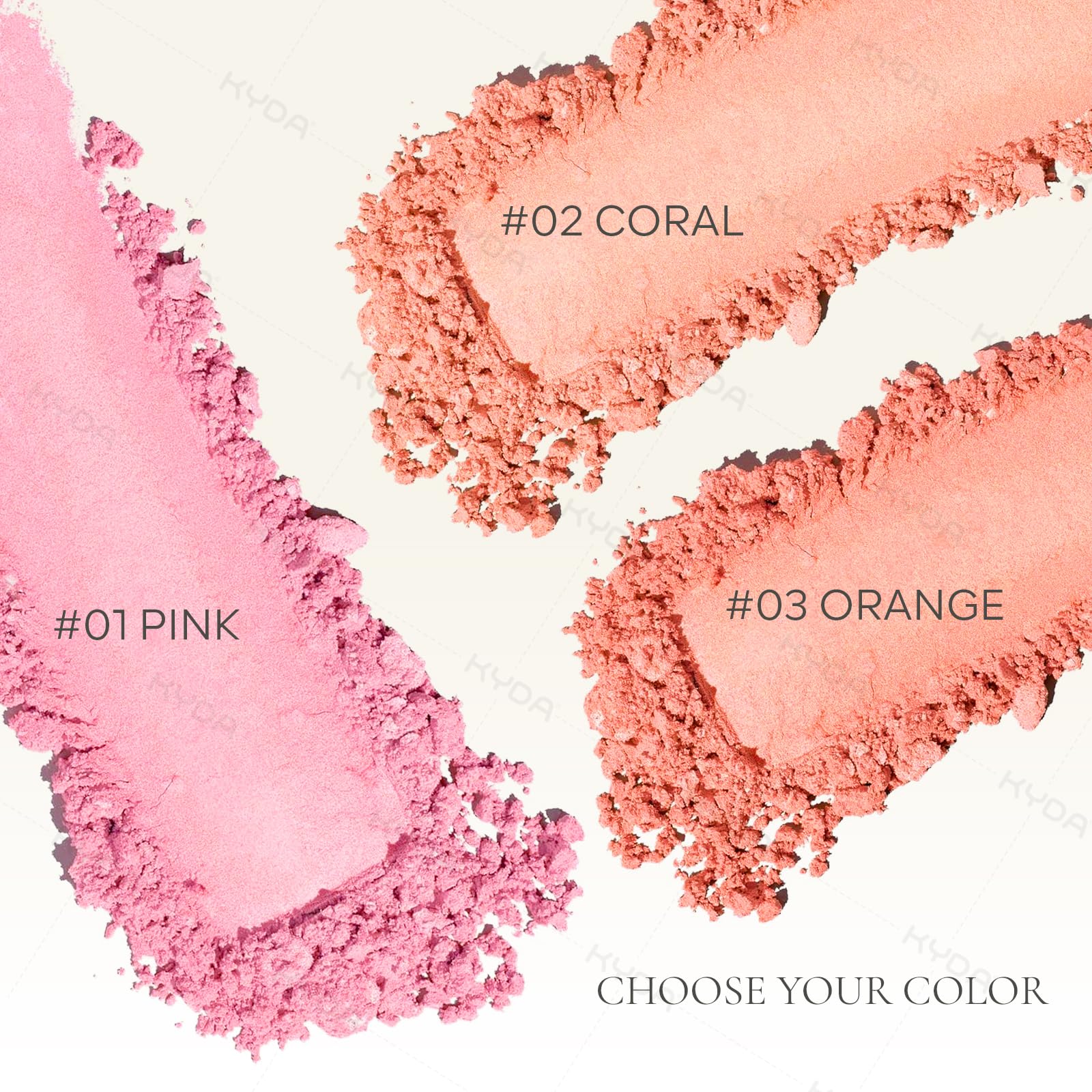 KYDA Pink Baked Blush wet application delivers more intense shimmer and drama.