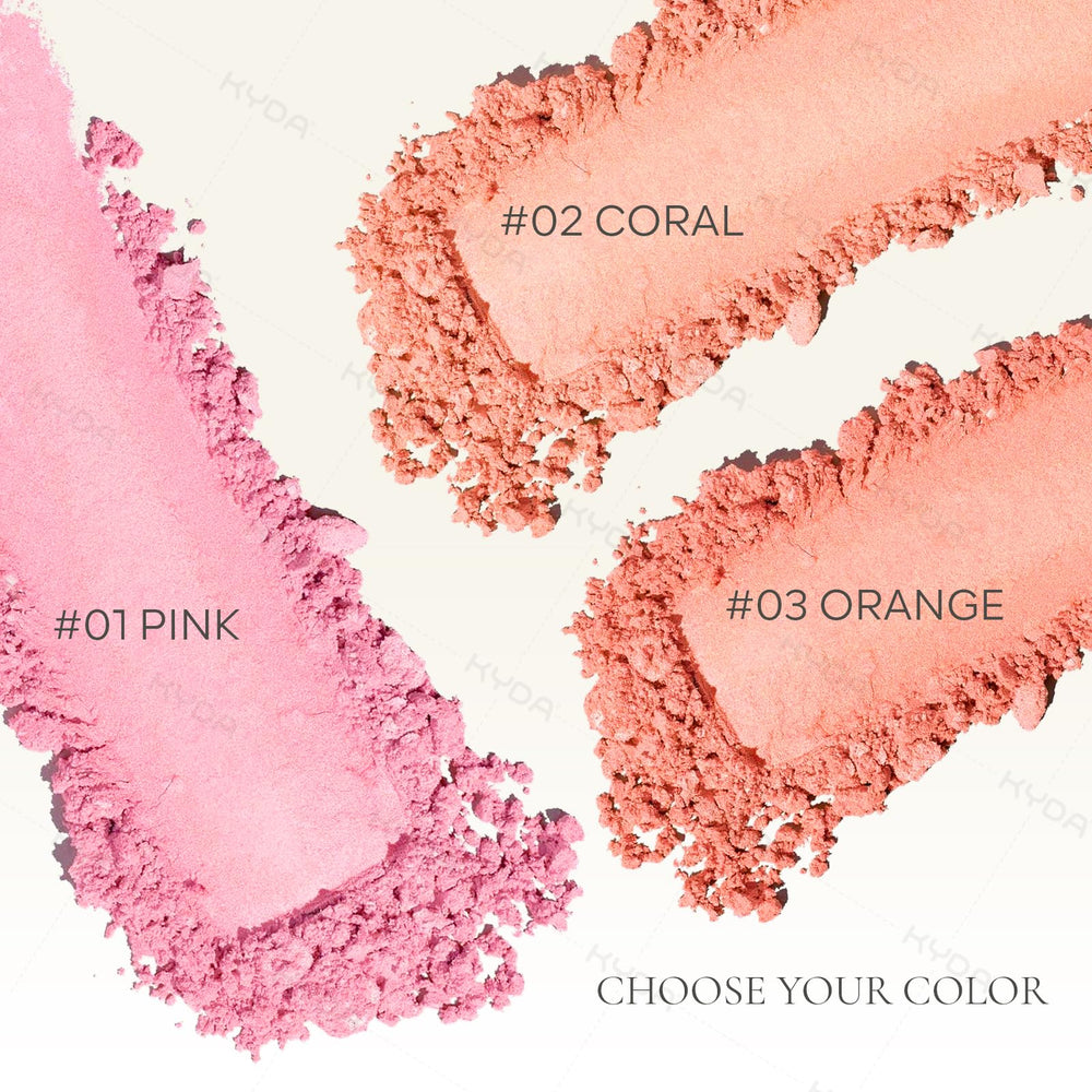 KYDA Pink Baked Blush wet application delivers more intense shimmer and drama.