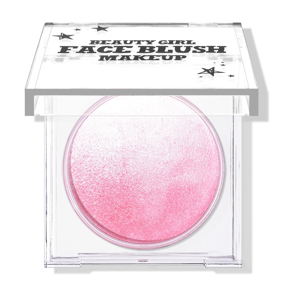 KYDA Pink Baked Blush close-up texture shows smooth, blendable powder for seamless color.