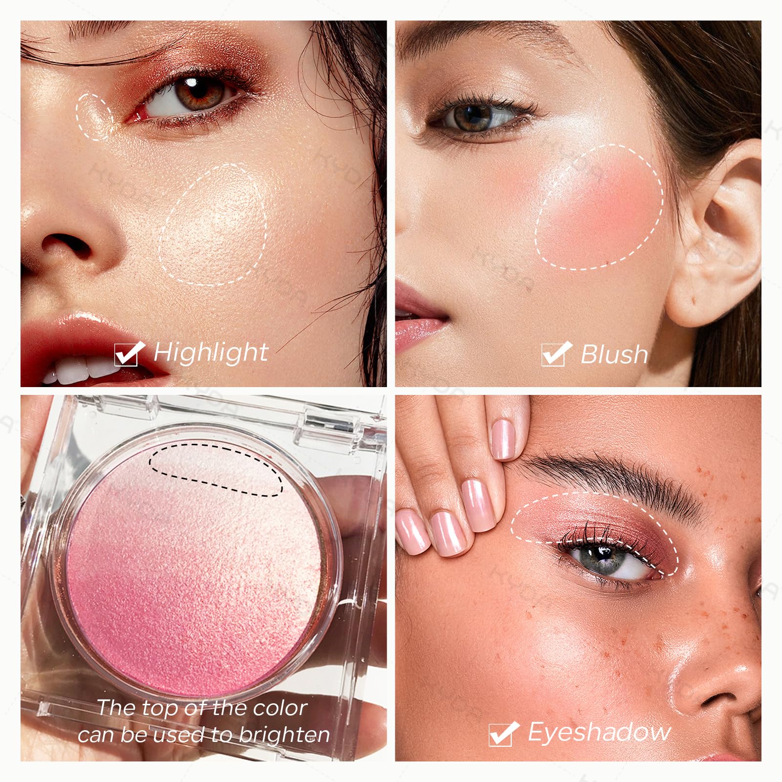 KYDA Pink Baked Blush compact with mirror is ideal for on-the-go touch-ups.