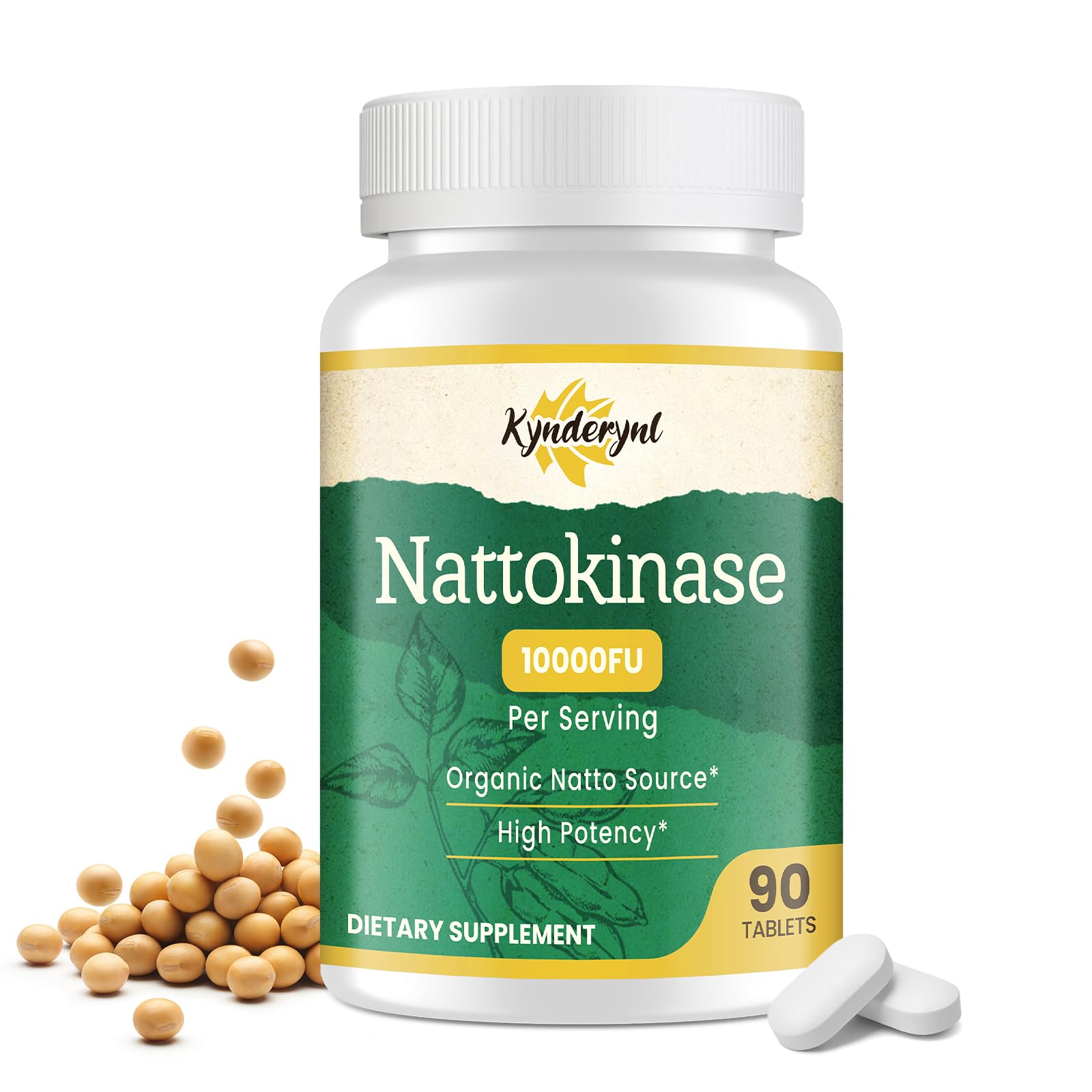 Kynderynl nattokinase 10000FU enteric-coated tablets bottle 90 count