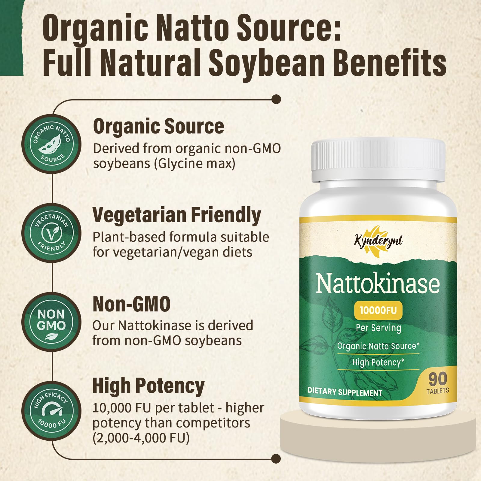 Nattokinase ingredients and supplement facts label