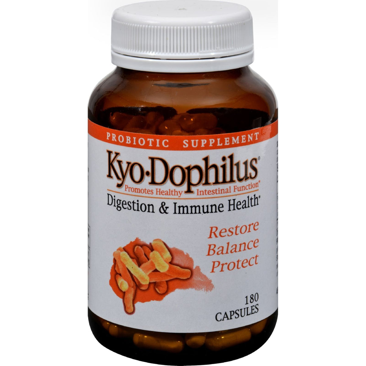 Bottle of KYO-DOPHILUS probiotic 180 capsules