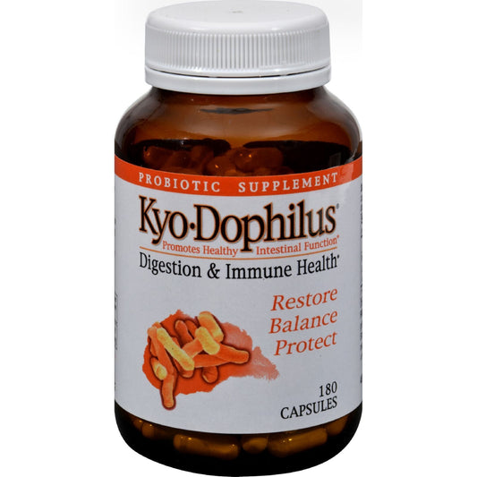 Bottle of KYO-DOPHILUS probiotic 180 capsules
