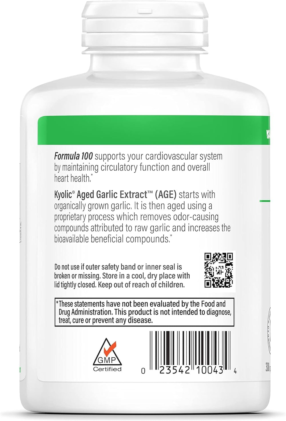 Original Kyolic Formula 100 bottle and label
