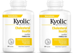 Kyolic 104 Garlic Extract with Lecithin 300-cap bottle and label - front view