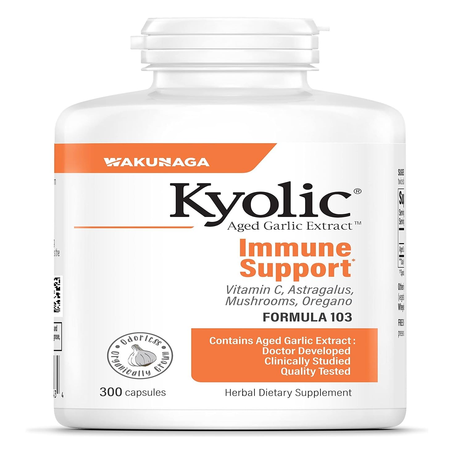 Kyolic Aged Garlic Extract Formula 103 Immune Support 300 Capsules package
