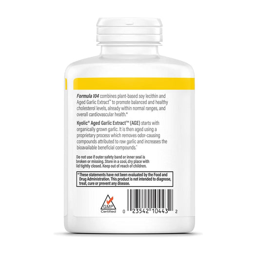 Nutritional highlights: organic, odorless aged garlic extract