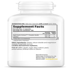 Close-up image showing aged garlic extract with lecithin ingredients
