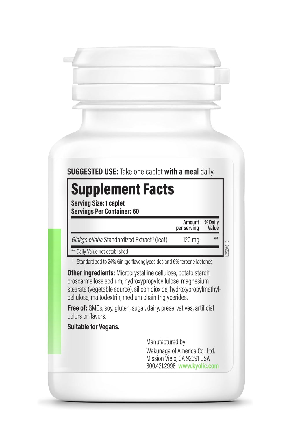 Ginkgo Biloba extract caplets in a blister pack