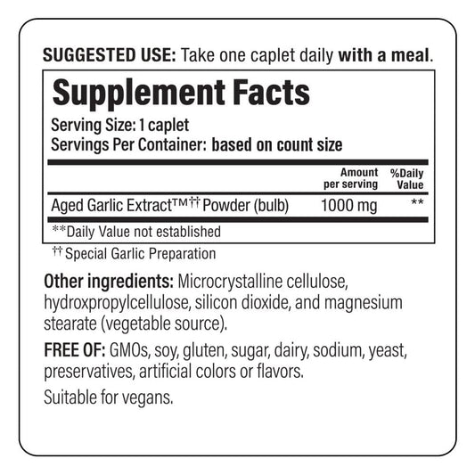 Cardiovascular health benefits graphic for Kyolic garlic 1000 mg per caplet