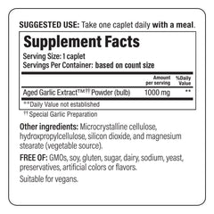 Cardiovascular health benefits graphic for Kyolic garlic 1000 mg per caplet