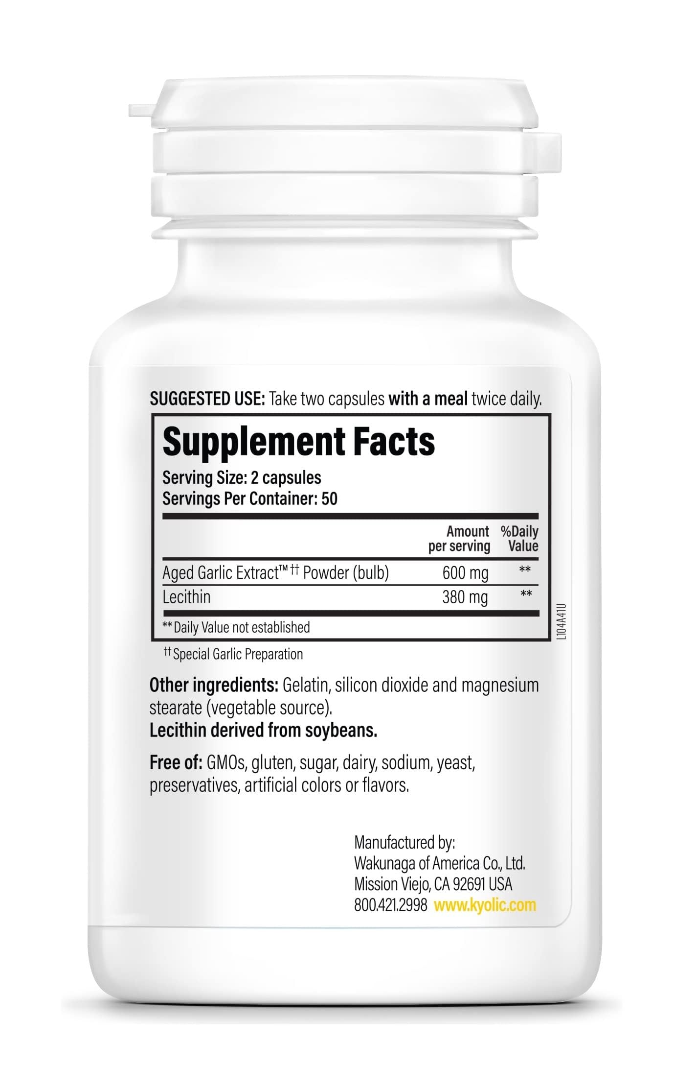Graphic illustrating cholesterol support with aged garlic extract and lecithin