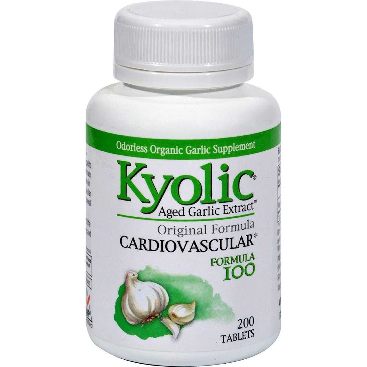 Front view of Kyolic Formula 100 Original bottle (200 tablets)
