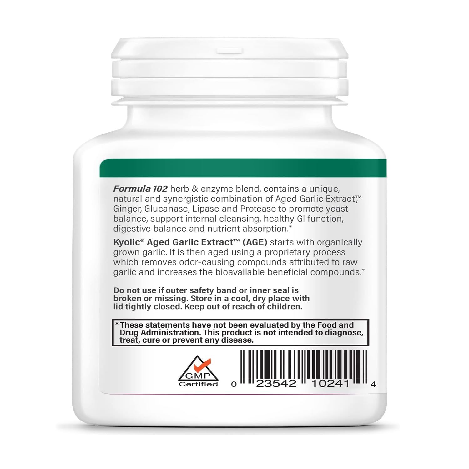 Kyolic Formula 102 odorless aged garlic