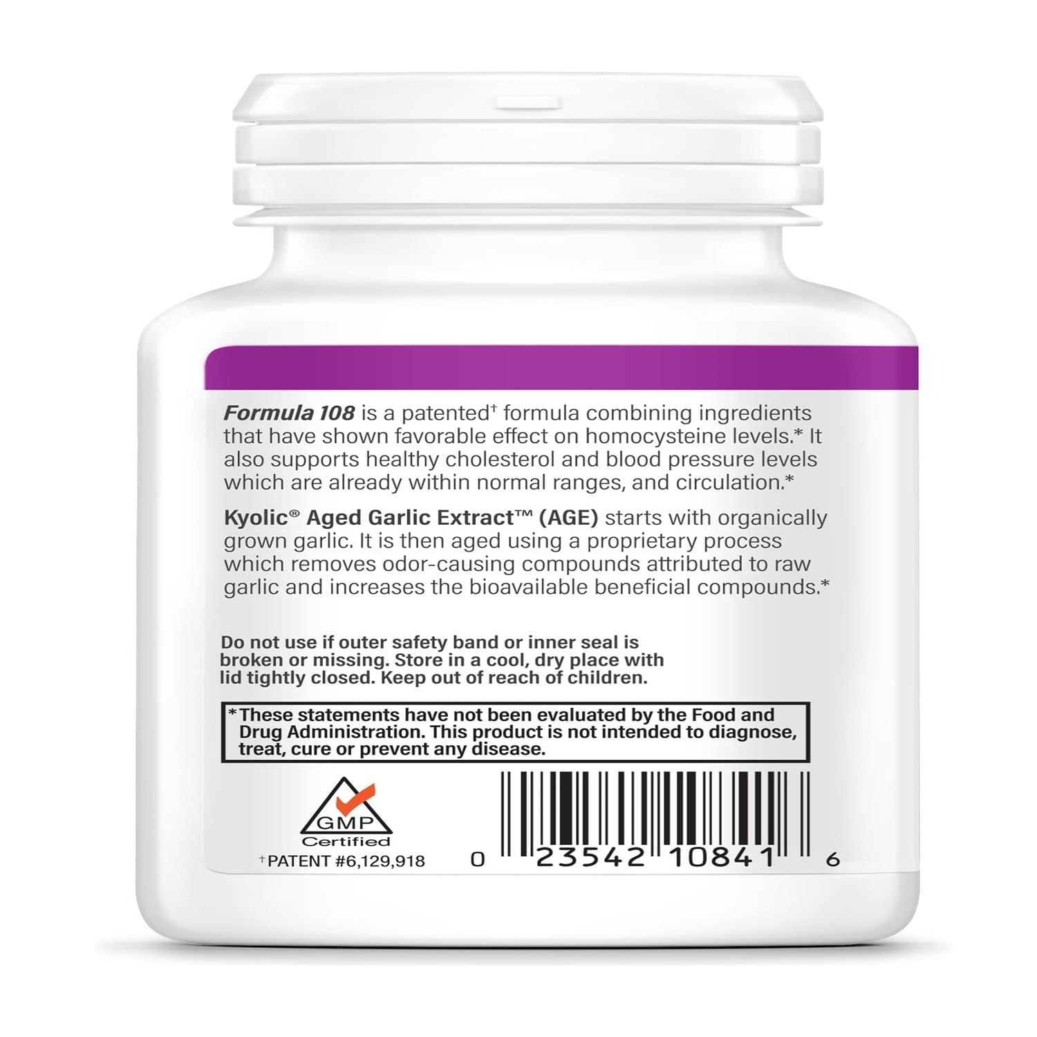 Organic garlic source used in Kyolic Formula 108