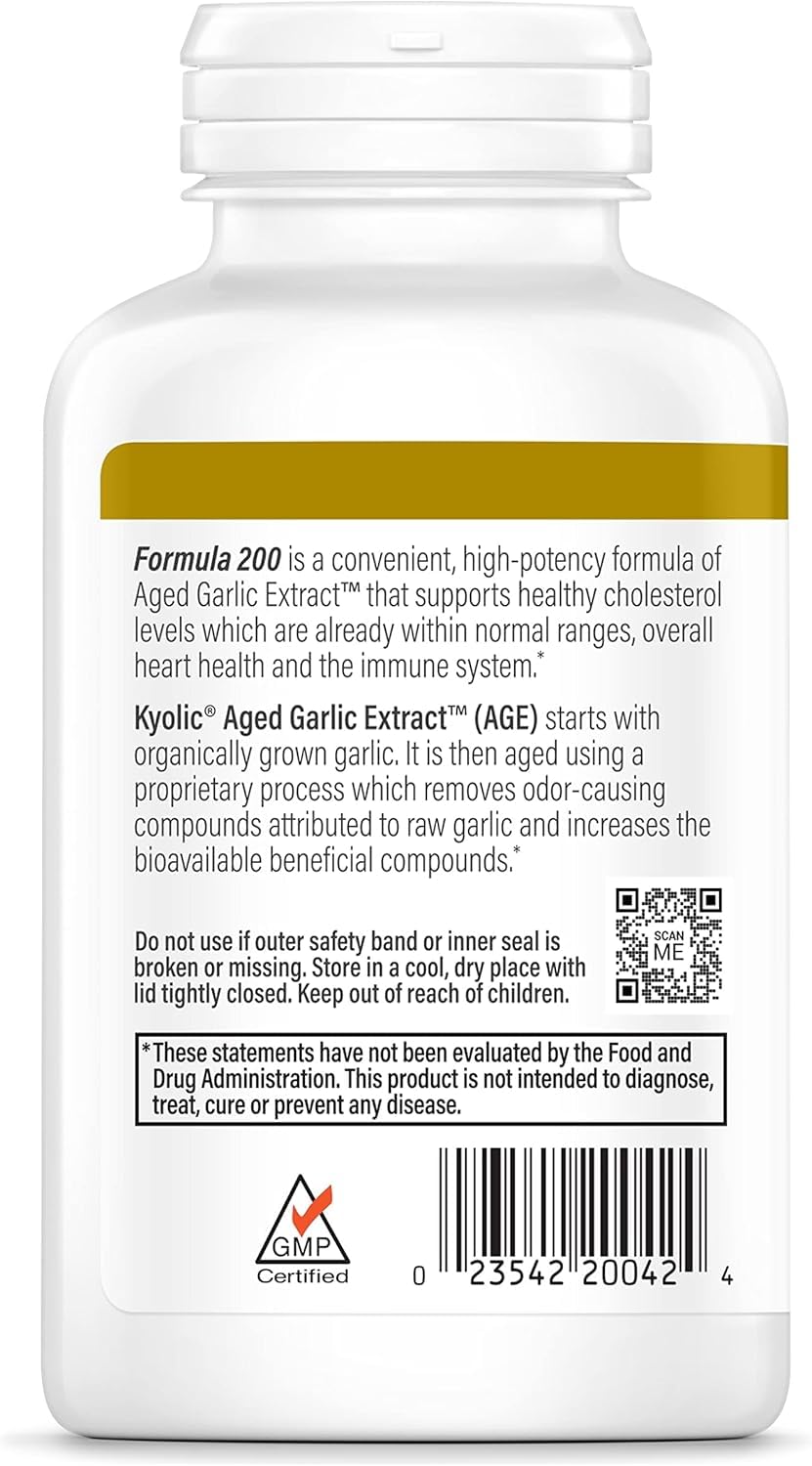 KYOLIC Kyolic Reserve bottle back with supplement facts