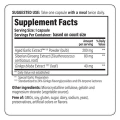 Aged Garlic Extract, Ginseng Extract and Ginkgo Biloba blend