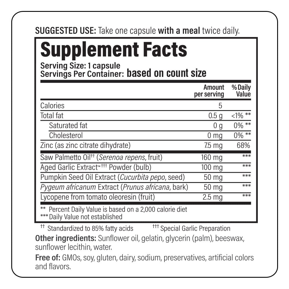 Prosta-Logic bottle with dosage instructions