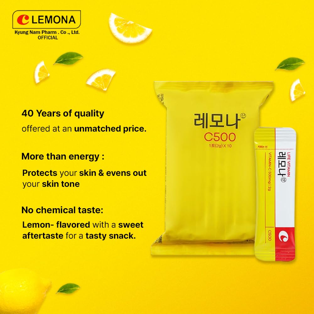 LEMONA on-the-go packets in a bag for convenient wellness.