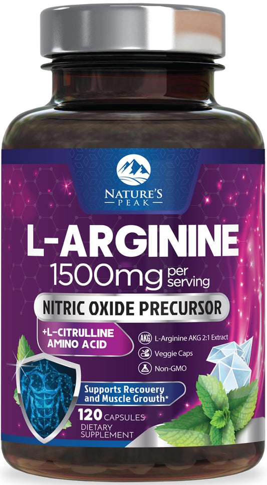Bottle of L-Arginine 1000mg supplement