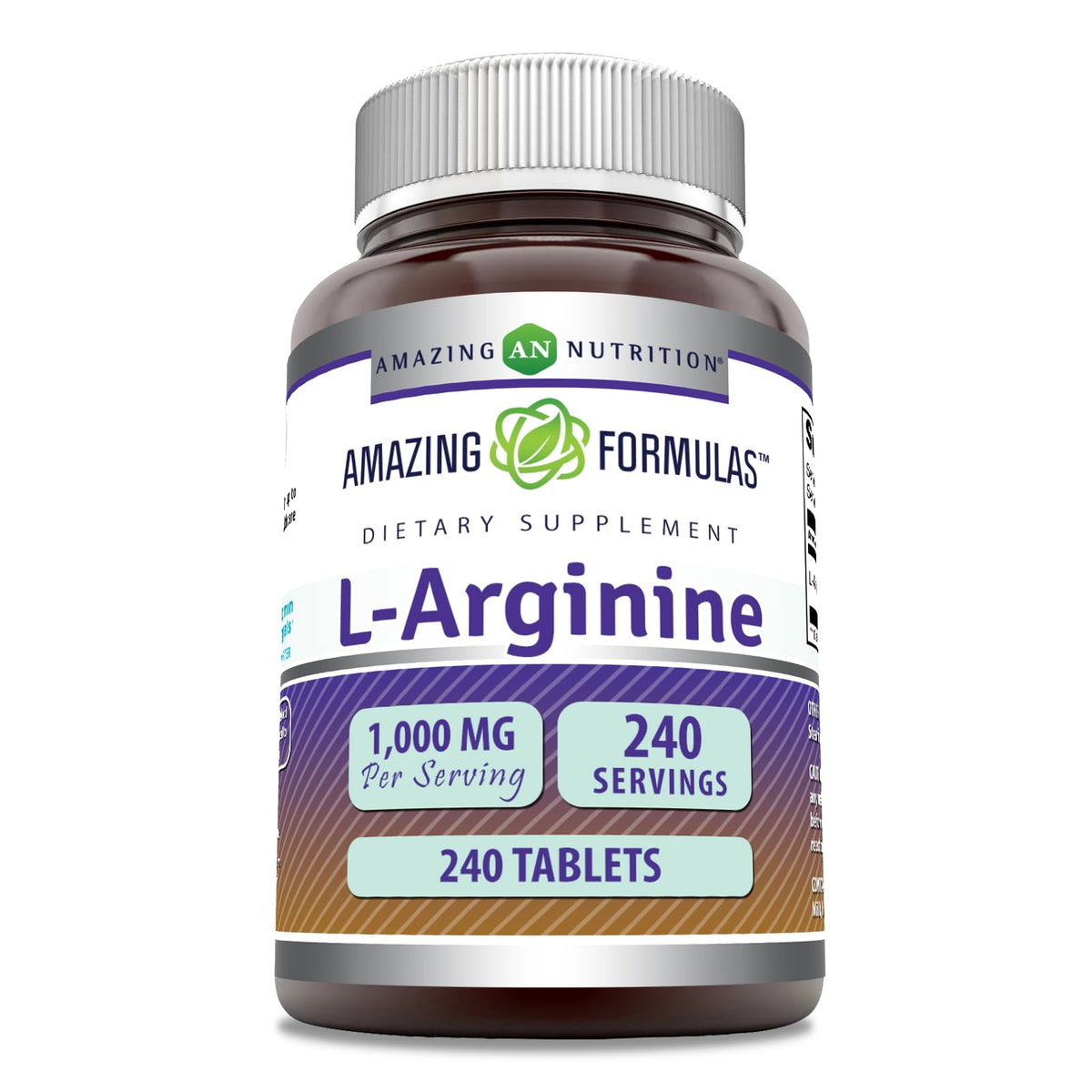 Amazing Formulas L-Arginine 1000mg tablets bottle and 240 count packaging