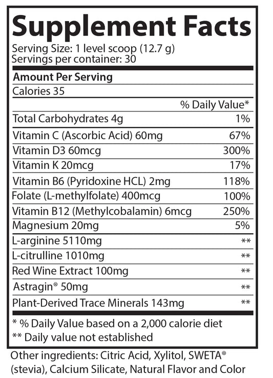 Close up of L-arginine Plus bottle