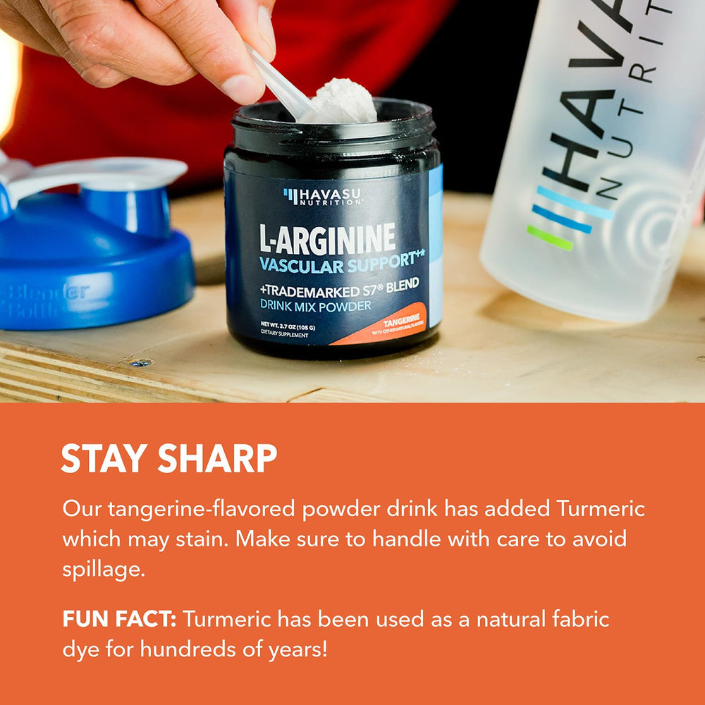 Packaging label with nutrition facts for L-Arginine Powder