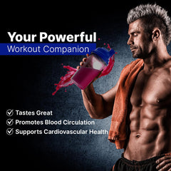 L-ARGININE PRO powder dissolving in water for mixing.