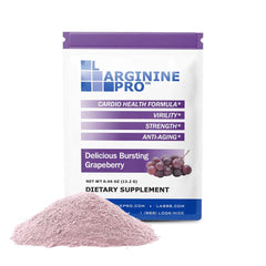 L-Arginine Pro Grape flavor single-serve packet