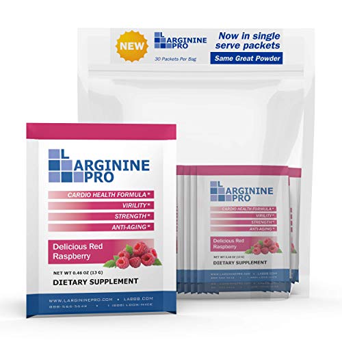 L-Arginine Pro Raspberry flavor single-serve packet