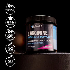 Recovery and muscle support illustration with L-Arginine Powder