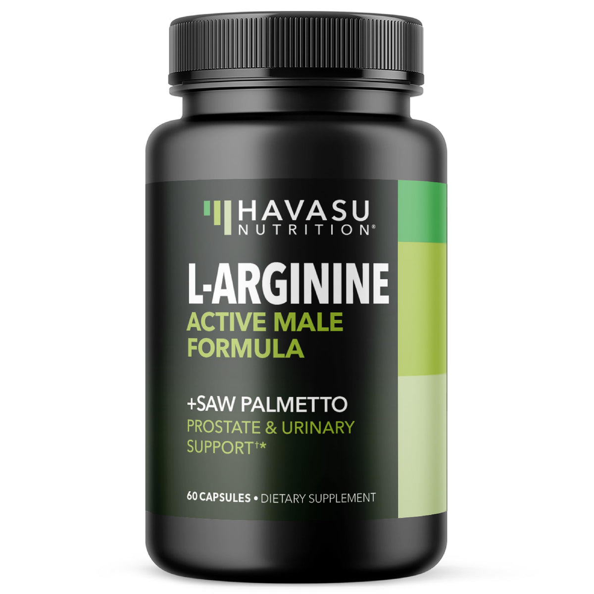 Bottle of L-Arginine 500mg and Saw Palmetto 500mg male health supplement